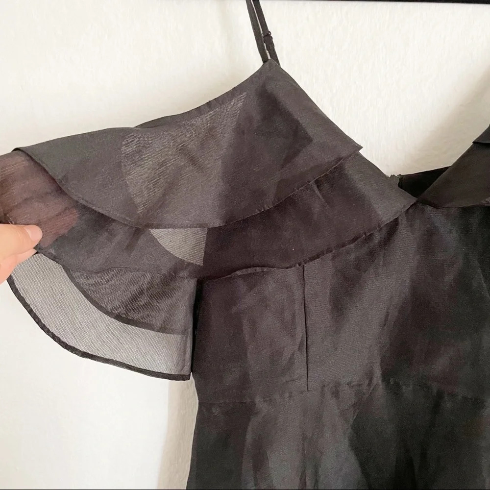Keepsake the Label lost lover ruffled black mini dress M NWT - Picture 3 of 8